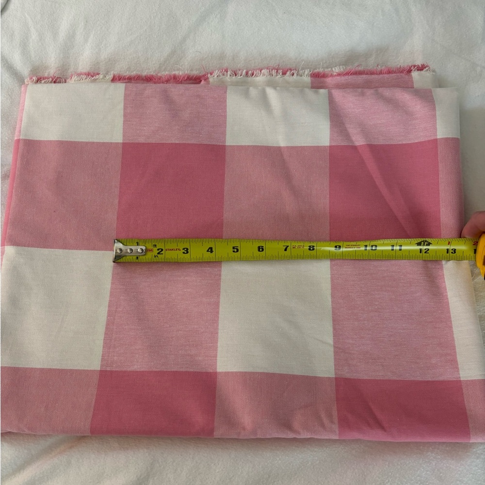 P Kaufmann “call me” large pink buffalo check fabric - ~4 yards